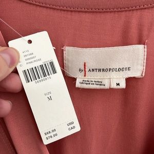 Anthropologie NWT Shirt. V-neck Wrap Snap Button w/Short Sleeves.
